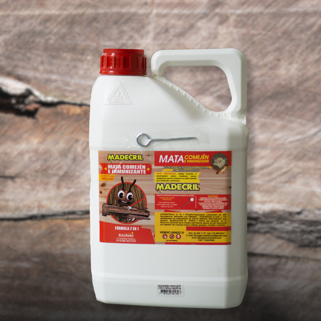 Matacomejen e inmunizante Madecril. Previene y elimina la plaga de los muebles y la madera - Disuagro