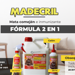 Madecril matacomejen e inmunizante (Galón con fumigadora). Previene y elimina la plaga de los muebles y la madera - Disuagro